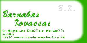 barnabas kovacsai business card